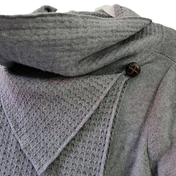 Soft Surroundings Miranda Wrap Cardigan Sweater Small Gray Wool Blend Envelope - Picture 2 of 10
